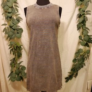 RVCA stripped sleeveless dress grey yellow size XS